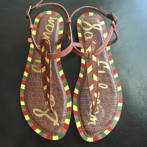 Sam Edelman T-strap Sandals. So cute. BOHO 7m  worn once